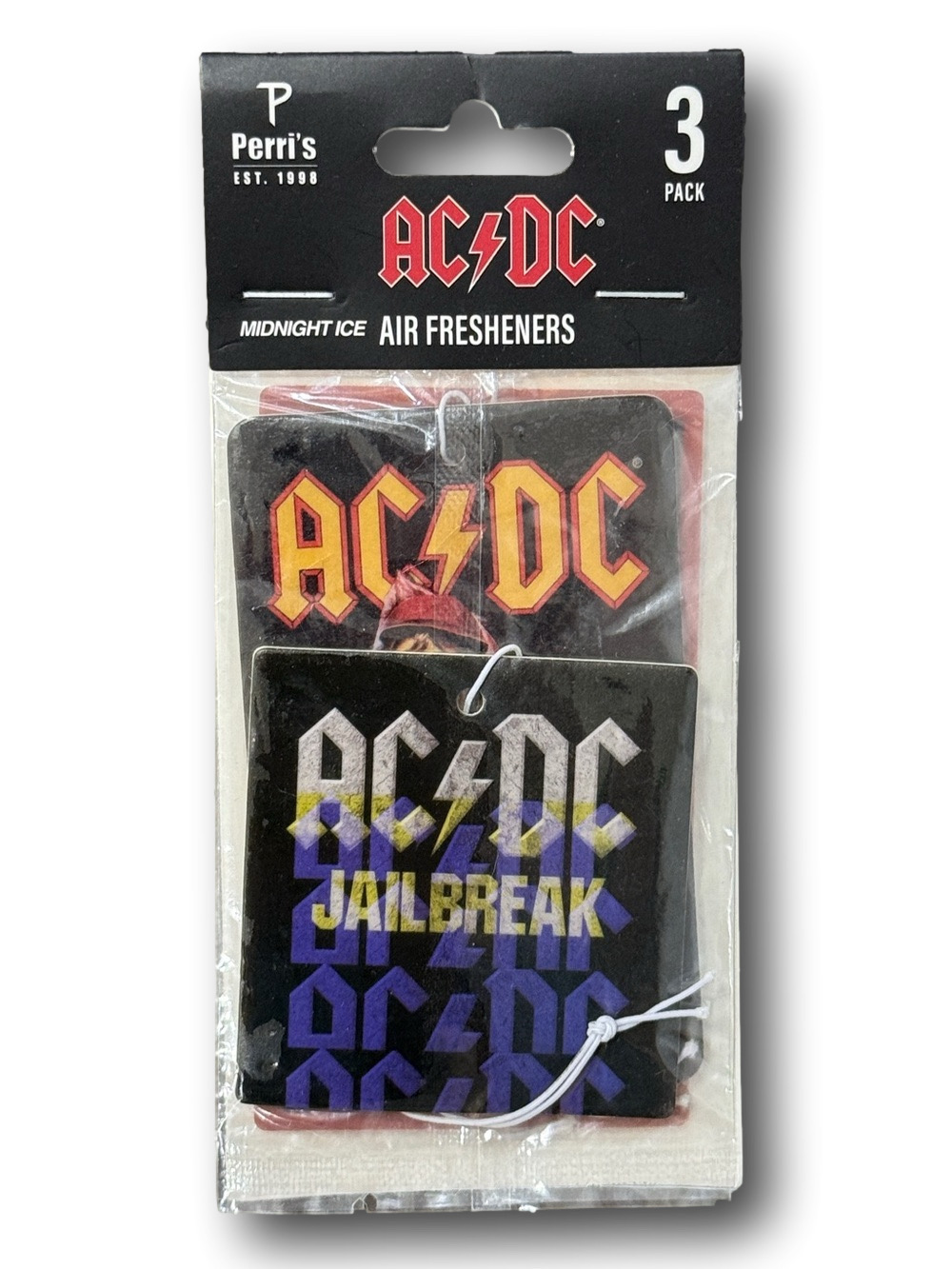 3-Pack AC/DC "Jailbreak" Licensed Air Fresheners - Midnight Ice Scent - NWT